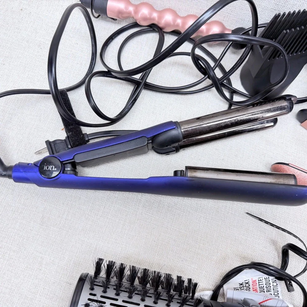 Hair Tool Bundle BaBylissPRO Hot Air Brush Ion Deep Waver Remington Flat Iron